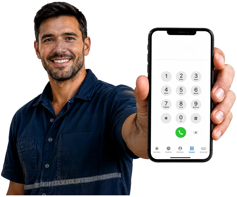 Plumber on the phone taking a Narrabeen callout