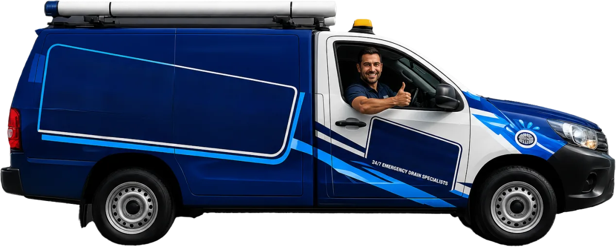 Our drain service van out on a Narrabeen job